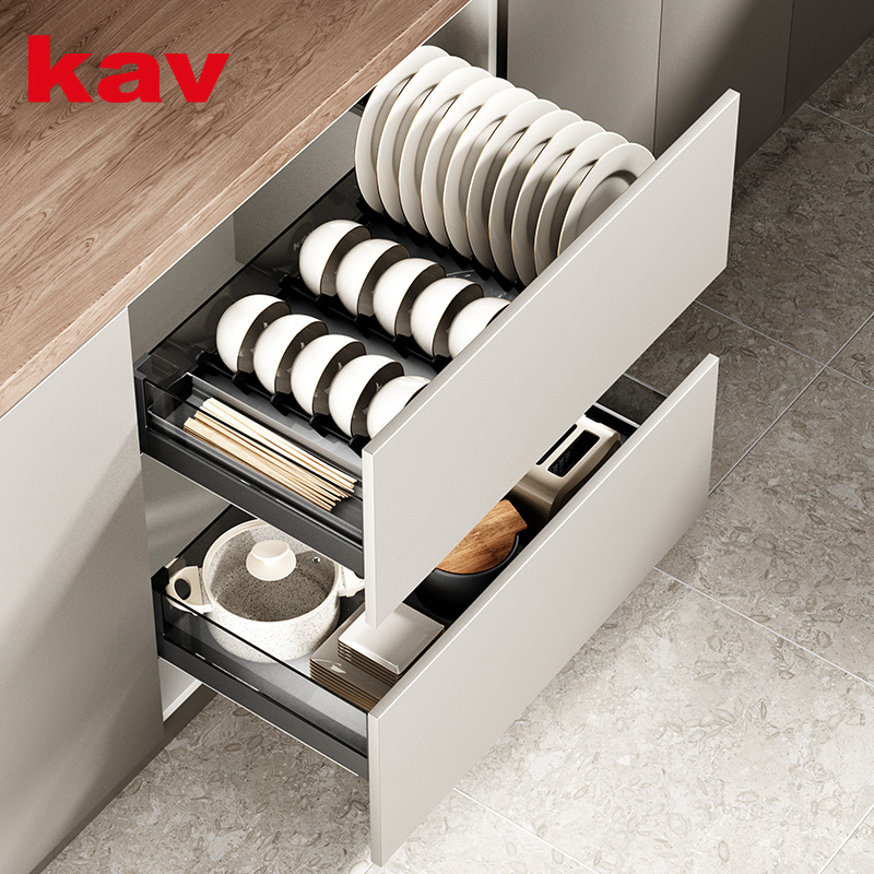 Glass Pull-out Kitchen Cabinet Basket